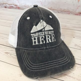 Block Print Trucker Hat - Travelers Rest Here Hats
